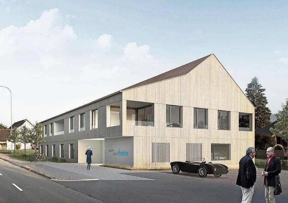 Visualisierung des Gewerbehauses Schööfferwis mit Ärztezentrum