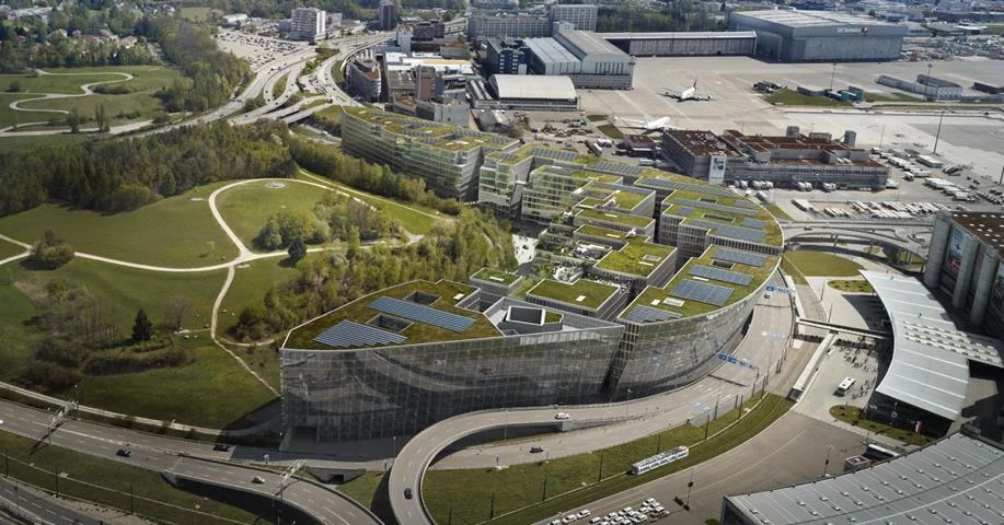 Luftansicht von THE CIRCLE am Flughafen Zürich